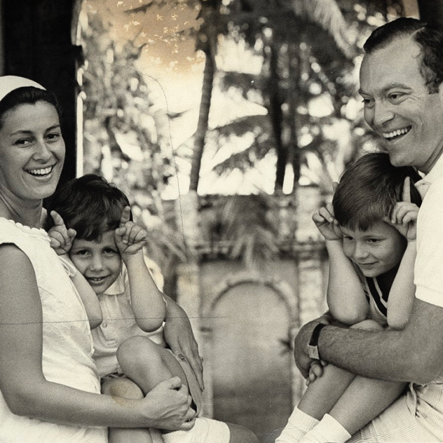Leonard and Evelyn Lauder holding sons William and Gary