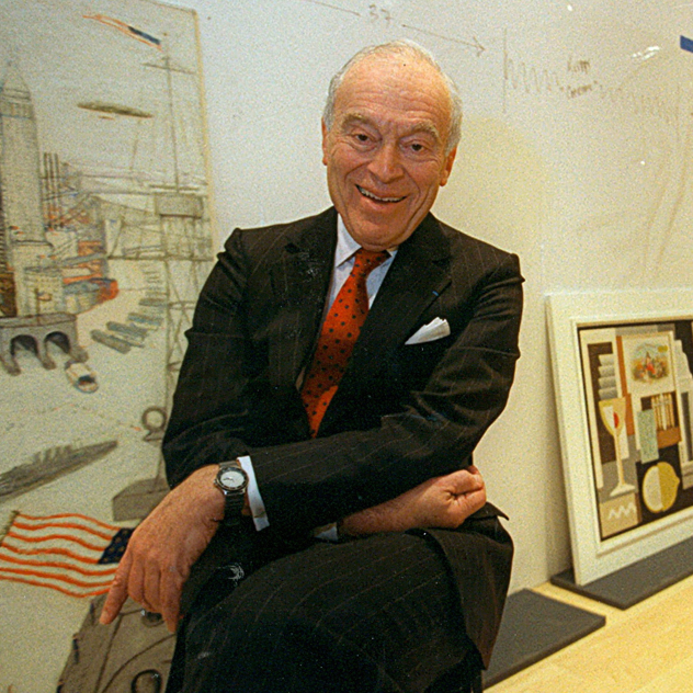 Leonard Lauder with paintings