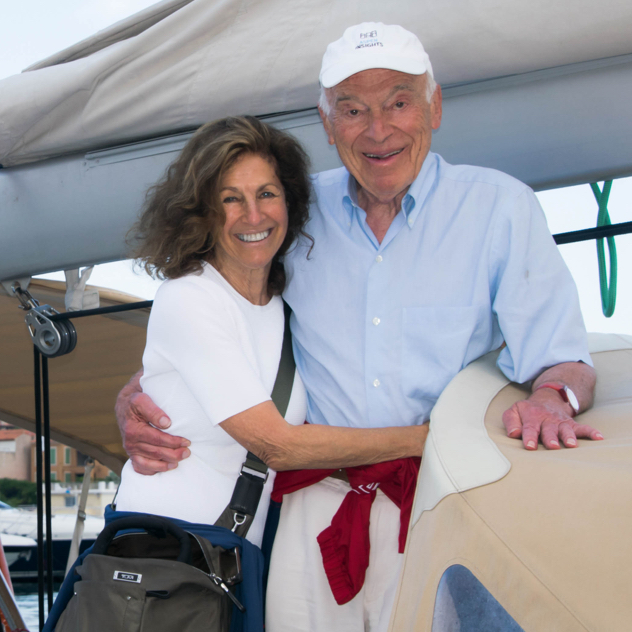 Leonard Lauder and Judy Glickman Lauder on sailboat