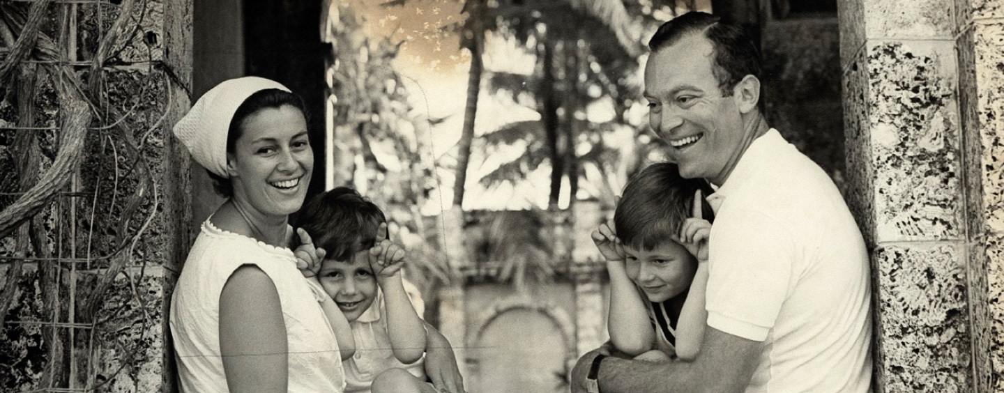 Leonard and Evelyn Lauder holding sons William and Gary