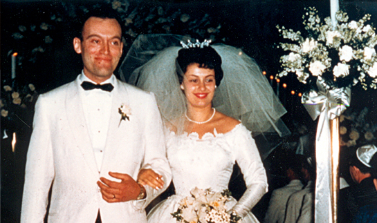 Wedding photo of Leonard and Evelyn Lauder