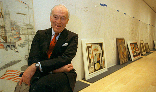 Leonard Lauder with paintings